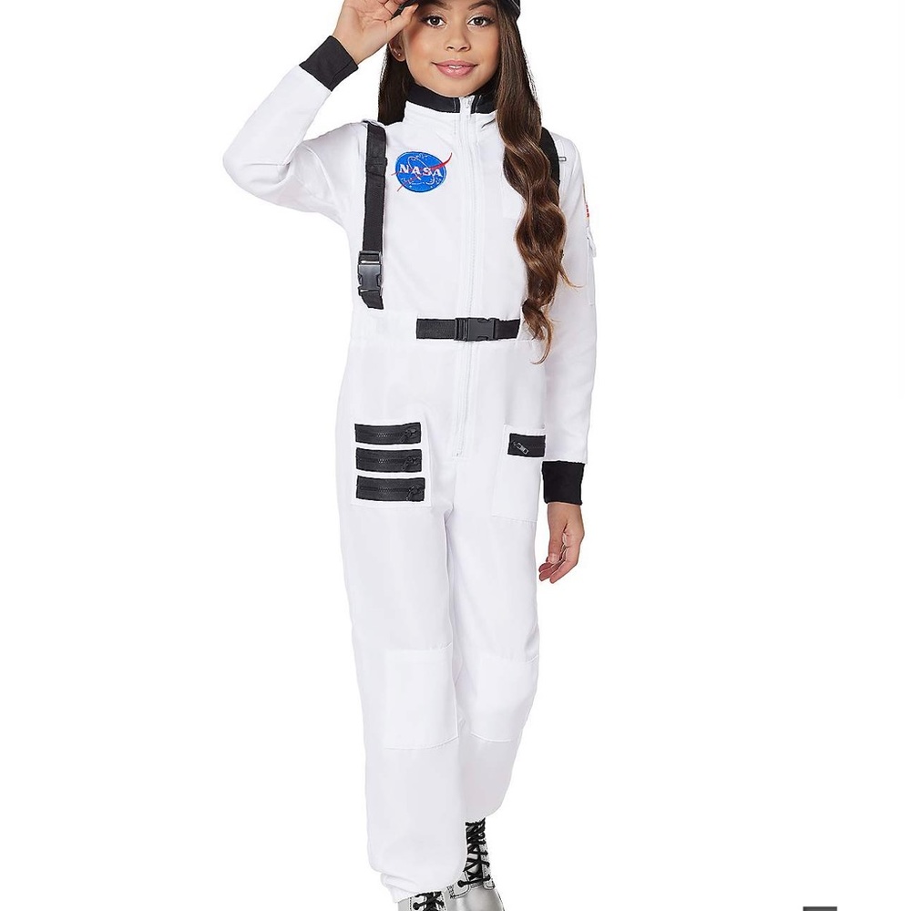 Kids White NASA Jumpsuit Costume